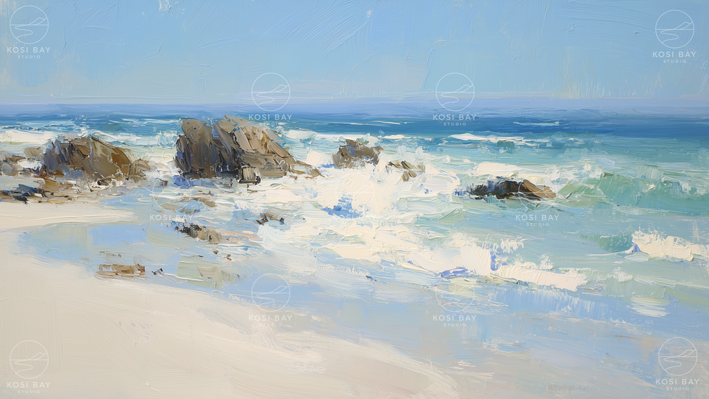 Free Sample- Waves Crashing on Rocks | Digital Art for Frame TV