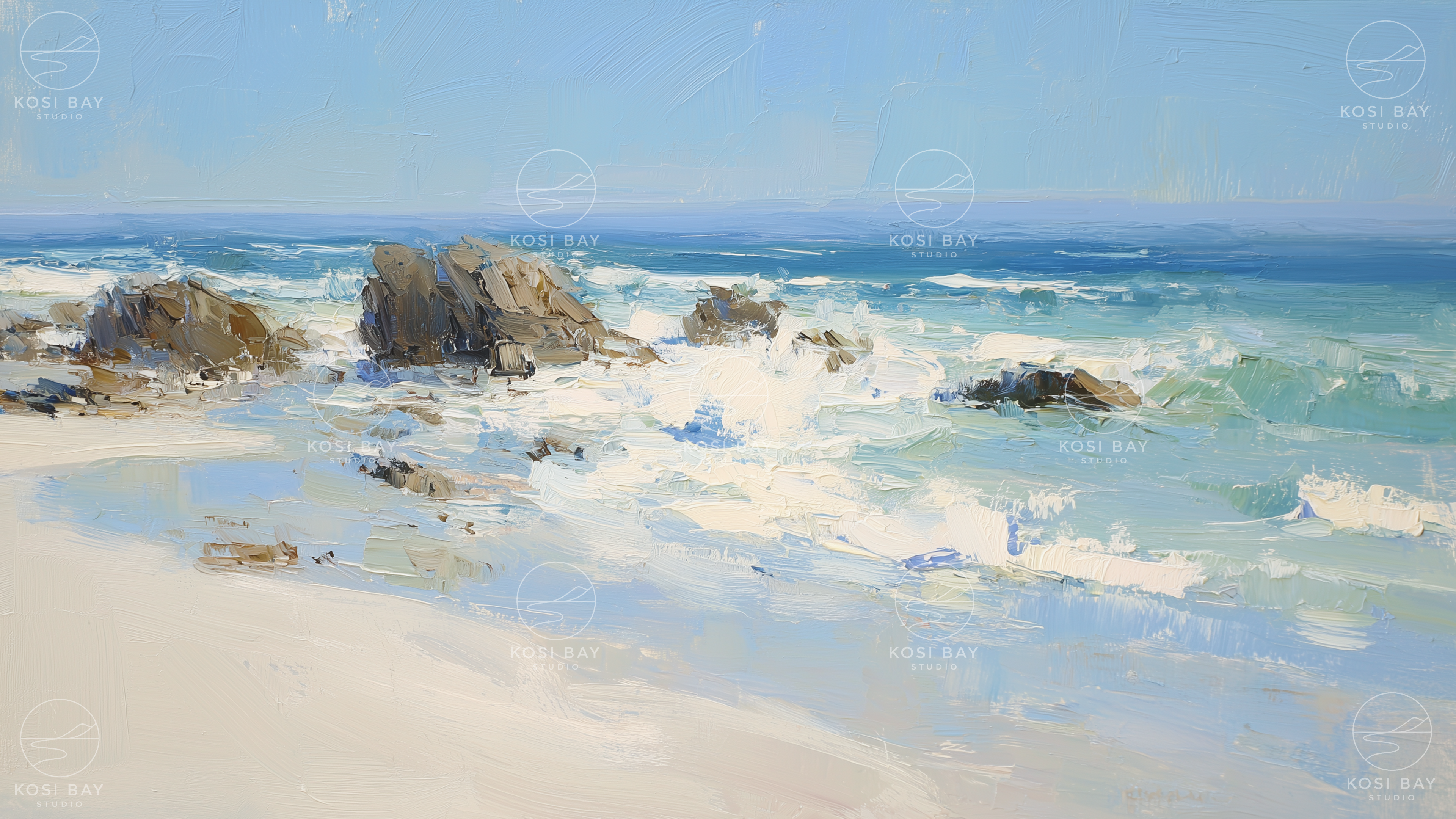 Free Sample- Waves Crashing on Rocks | Digital Art for Frame TV